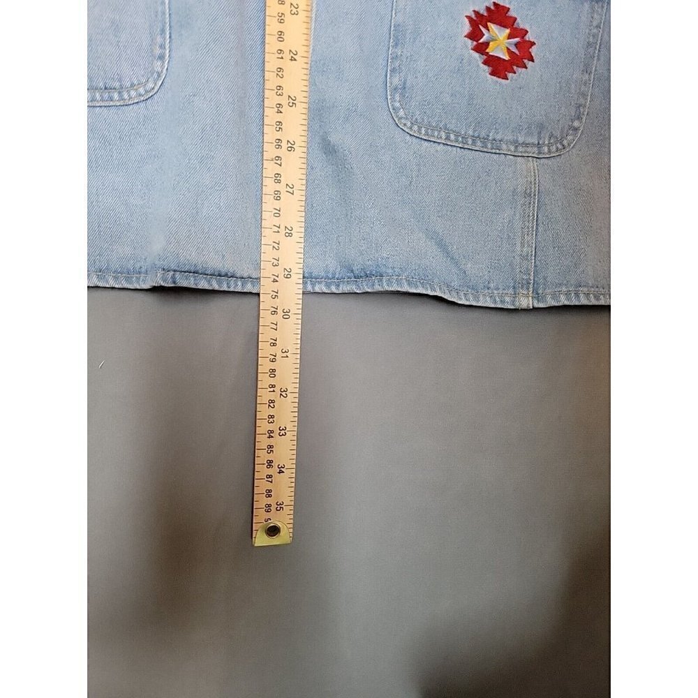 Cervelle Vintage Women's Denim Jacket Size L Blue Jean Blazer Southwestern Aztec - Picture 11 of 12
